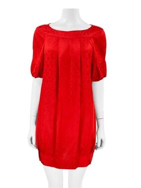 Marc by Marc Jacobs Red Short Puff Sleeve Bubble Shift Dress